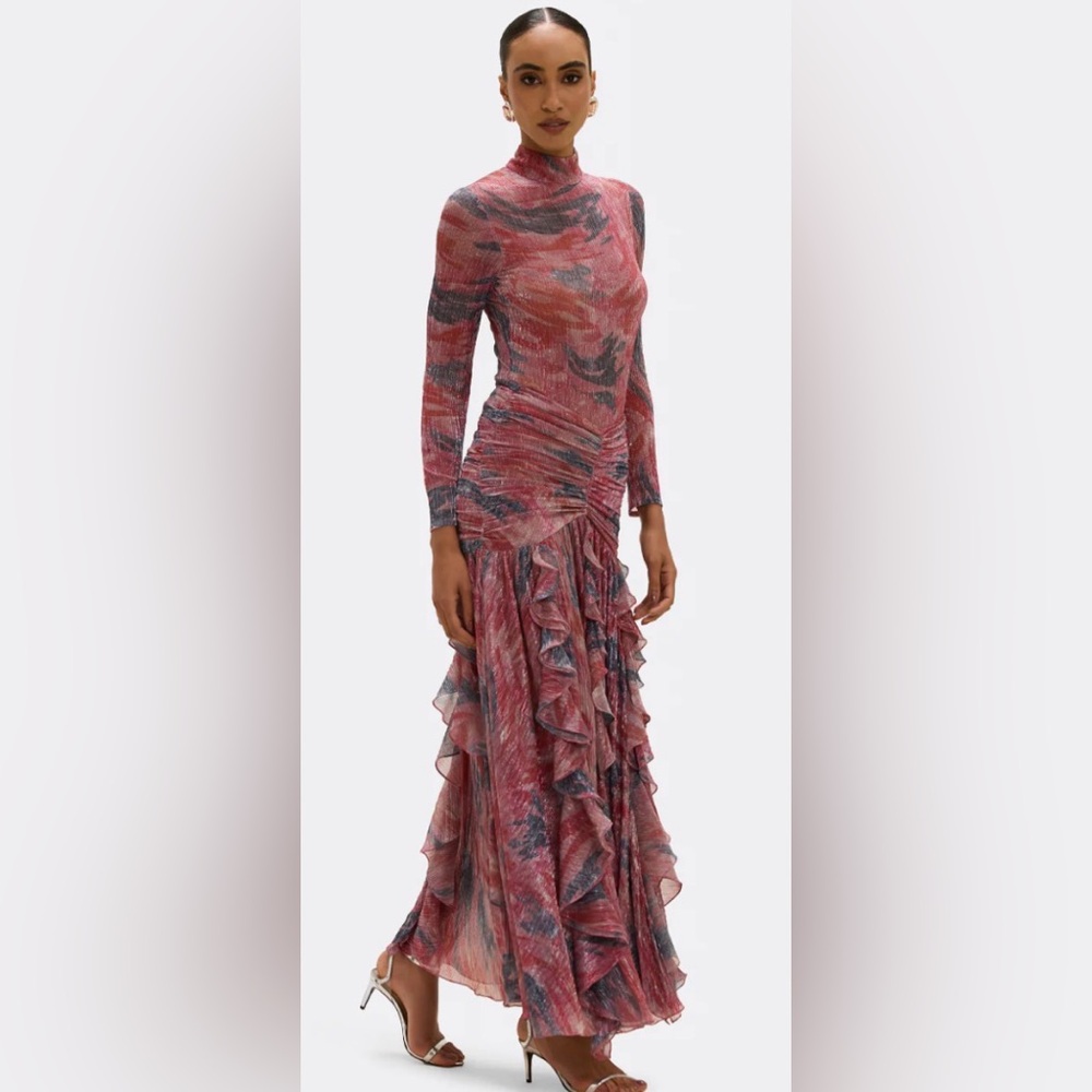 PatBo TWIST FLUTTER MAXI SKIRT+ TWIST LONG SLEEVE BODYSUIT
